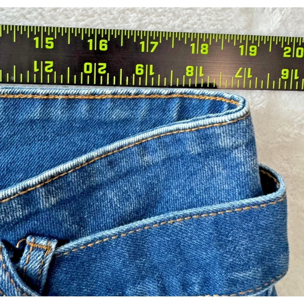 Forever 21 Womens Size 16 Denim Jogger Jeans‎ Blue High Rise Belted Tapered